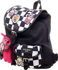 Brand new 🛒 Five Nights at Freddy's Checkered Knapsack 🎒 Backpack with Patches Apparel 🔔