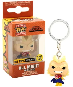 Promo 🛒 Funko My Hero Academia Pocket POP! All Might Exclusive Keychain [Silver Age, Glow-in-the-Dark] 😍