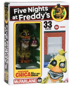 Flash Sale 🔔 McFarlane Toys Five Nights at Freddy's Nightmare Chica with Right Hall Window Micro Figure Build Set ⭐