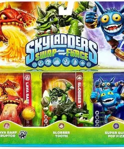 Best Pirce 🎉 Skylanders Swap Force Lava Barf Eruptor, Slobber Tooth & Super Gulp Pop Fizz Figure 3-Pack [Loose] ✔️